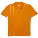 Baracuta 1960s Mod Made in Italy Classic Polo Knit in Sunset Orange
