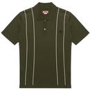 Baracuta Men's 1960s Mod Made in Italy Classic Knit Polo in Olive Green