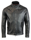 BARACUTA G4 Oiled Leather Harrington - Faded Black