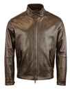 BARACUTA G4 Oiled Leather Harrington - Dark Brown