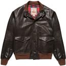 baracuta premium leather flight jacket chocolate brown
