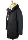 BARACUTA Long Modern Eskimo Mod Parka Jacket BLACK