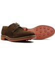 Stanford BASE LONDON Pin Punch Suede Derby Shoes