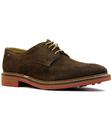 Stanford BASE LONDON Pin Punch Suede Derby Shoes
