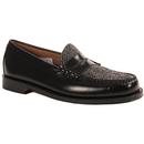 Larson BASS WEEJUNS Mod Tweed Penny Loafers Black