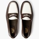 Larson BASS WEEJUNS Two Tone Mod Penny Loafers B/W