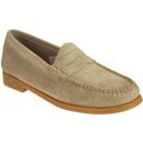 bass weejuns womens suede retro penny loafers earth beige
