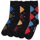 + Garoupe BEN SHERMAN 5 Mod Argyle Socks Gift Set