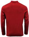 BEN SHERMAN Mod Long Sleeve Knitted Polo - Red