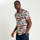 Ben Sherman Abstract Floral Print Cuban Shirt DN