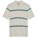Ben Sherman Argyle Stripe Knitted Polo Shirt in Ivory 0075855 015