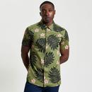 Ben Sherman Men's Retro Botanical Print SS Shirt O