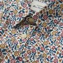 BEN SHERMAN 60s Mod British Floral Shirt DARK BLUE