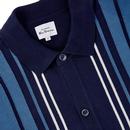 BEN SHERMAN Knitted Stripe Button Through Polo M