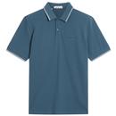 Ben Sherman Chequerboard Tipped Textured Polo in Indigo 1012403 180