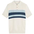 Ben Sherman Chest Stripe Knitted Polo in Ivory 0077606 015