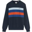 Ben Sherman Retro Chest Stripe Knitted Jumper in Dark Navy 0077611 025