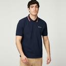 Ben Sherman Mod Collar Interest Polo Shirt in Dark Navy 0077633 025