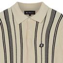 Ben Sherman Crinkle Cotton Retro Stripe Polo Ivory