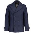 Ben Sherman Wool Blend Double Breasted Peacoat in Navy