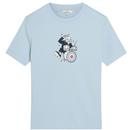 Ben Sherman Drummer Print Target T-Shirt in Ice Blue 1012512 973