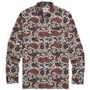 Ben Sherman 60s Mod Eastern Paisley Print Button Down Shirt in  Grape