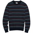 ben sherman fine stripe knitted jumper dark navy