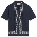 Ben Sherman Floral Border Resort Shirt in Dark Navy 1012374 025 