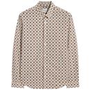 Ben Sherman 60s Mod Foulard Print Shirt in Fog 0074128 055