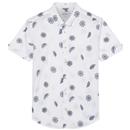 Ben Sherman Floral Paisley Print Shirt in White 0075910 002
