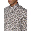 BEN SHERMAN Retro Mod Foulard Floral Print Shirt M