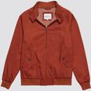 Ben Sherman Men's Retro Mod House Check Lined Harrington Jacket in Brick Red