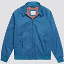 Ben Sherman Men's Retro Mod House Check Lined Harrington Jacket in Wedgewood Blue