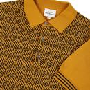 BEN SHERMAN Retro Mod Knitted Jacquard Polo Shirt