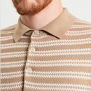Ben Sherman Jacquard Stripe Knitted Polo Shirt S
