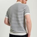Ben Sherman Jacquard Stripe Knitted Polo Shirt I
