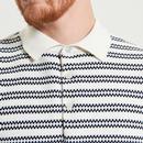 Ben Sherman Jacquard Stripe Knitted Polo Shirt I