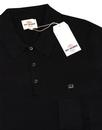 BEN SHERMAN Mod Long Sleeve Knitted Polo - Black