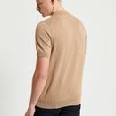 Ben Sherman Signature Knitted Mod Polo Shirt Sand