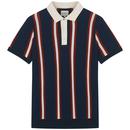 Ben Sherman Mod Knitted Rugby Polo Shirt in Navy 0075844 025