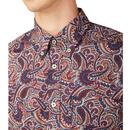 BEN SHERMAN Retro Mod 60s Paisley Shirt in Sienna