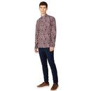 BEN SHERMAN Retro Mod 60s Paisley Shirt in Sienna