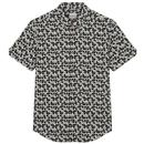 Ben Sherman Retro 60s Linear Print Shirt in Black 0075909 290