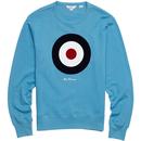 ben sherman flock target logo sweater kingfisher blue