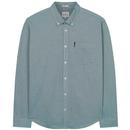 Ben Sherman Long Sleeve Organic Signature Oxford Shirt in Teal 0065094 140