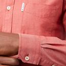 BEN SHERMAN Mod Button Down Oxford Shirt Dark Pink