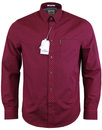 BEN SHERMAN Retro Mod 60s Gingham Shirt - Red