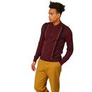 BEN SHERMAN Retro 1960s Long Sleeve Knitted Polo P