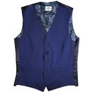 BEN SHERMAN Tailoring 60s Mod Tonic Waistcoat BLUE