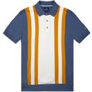 BEN SHERMAN 1960s Mod Stripe Knit Polo Shirt (LI)